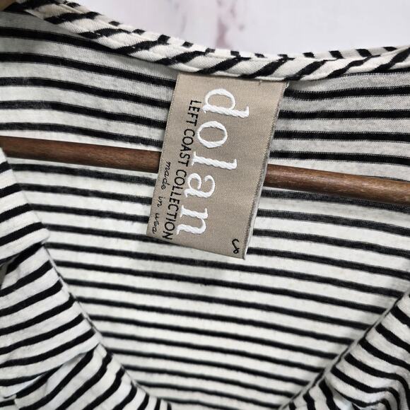 Anthropologie Top Womens XS Black White Striped Tank Ruffle Tie Dolan Knit - Picture 3 of 10